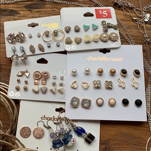 Large Bundle Costume Jewelry Earrings, Bangles - Picture 2 of 11